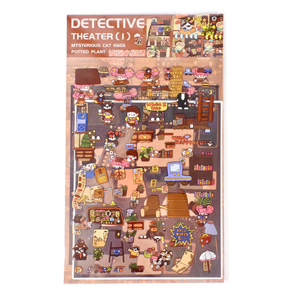 Senyou DIY 3D Scenes Stickers Large version 13.0 Detective series miniature scene #283