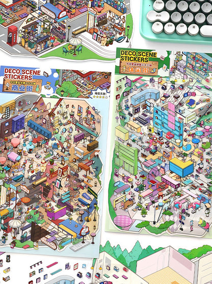 Infeelme's 22nd play of DIY 3D Scene Stickers  in open today, City Street Miniature Scene Stickers Large#117