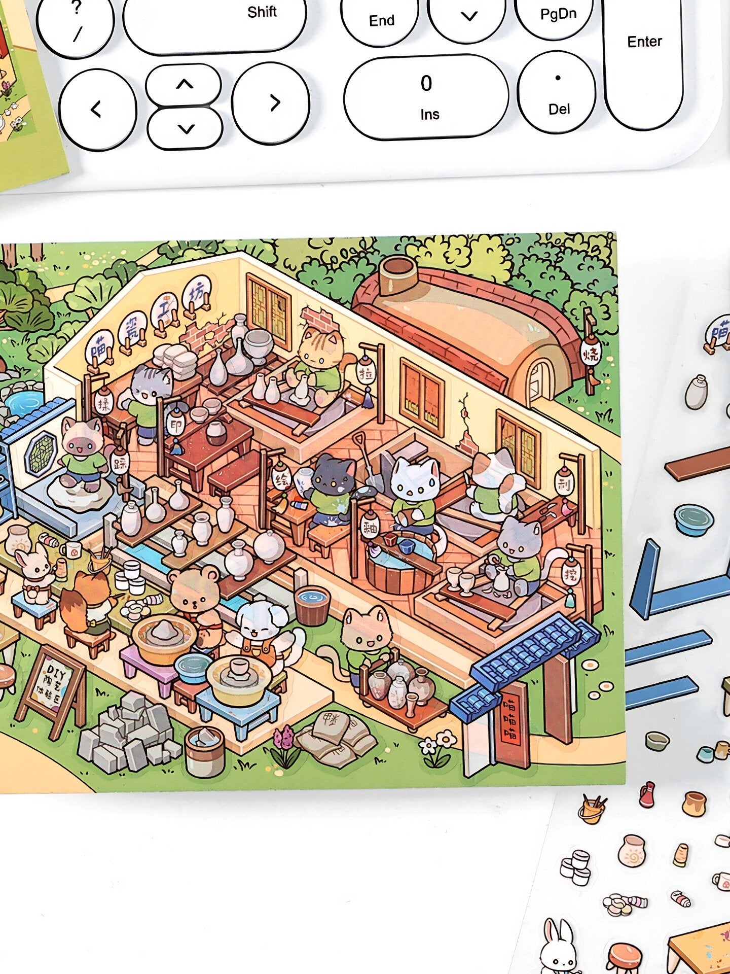 Infeelme's eighth play of DIY 3D Scene Stickers  in open today, 2.5D landscaping sticker large miniature scene three-dimensional hut sticker#110