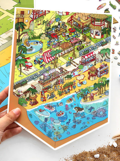 Infeelme's 26th play of DIY 3D Scene Stickers  in open today,My Cabin Scene Miniature Landscape Stickers Large#114