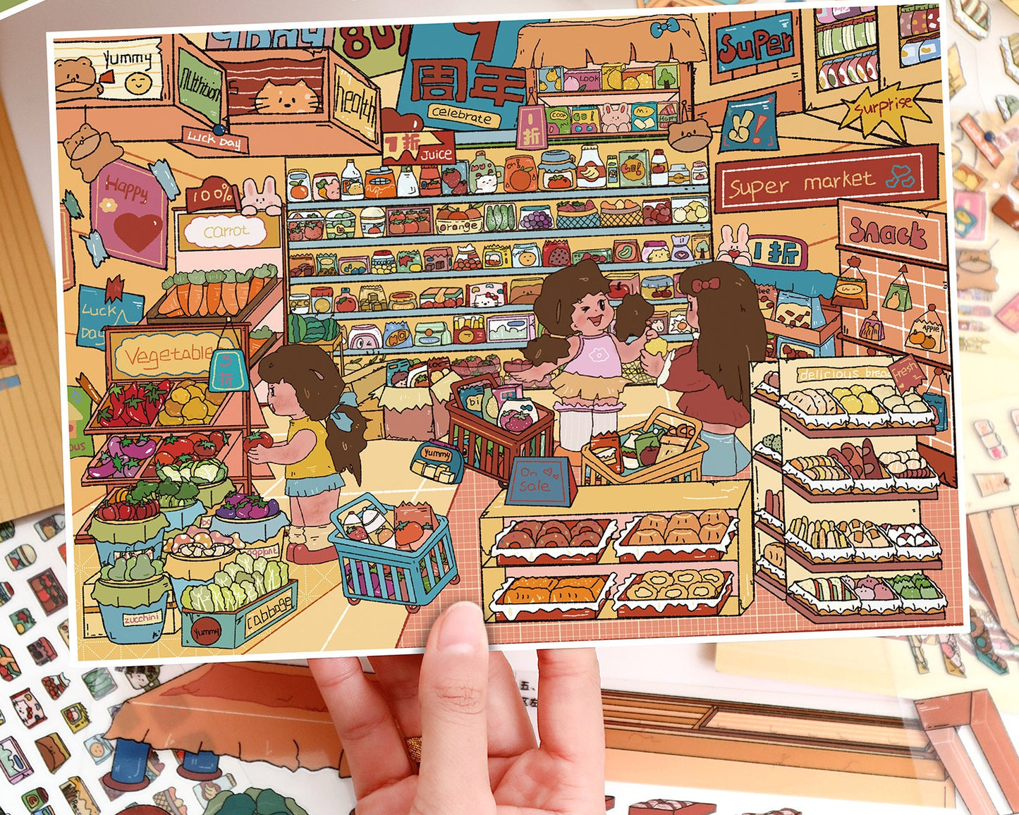 YiLan DIY 3D Scene Stickers 125.0 Special Oil Stocking Series Diorama Stickers #310