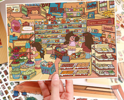 YiLan DIY 3D Scene Stickers 125.0 Special Oil Stocking Series Diorama Stickers #310