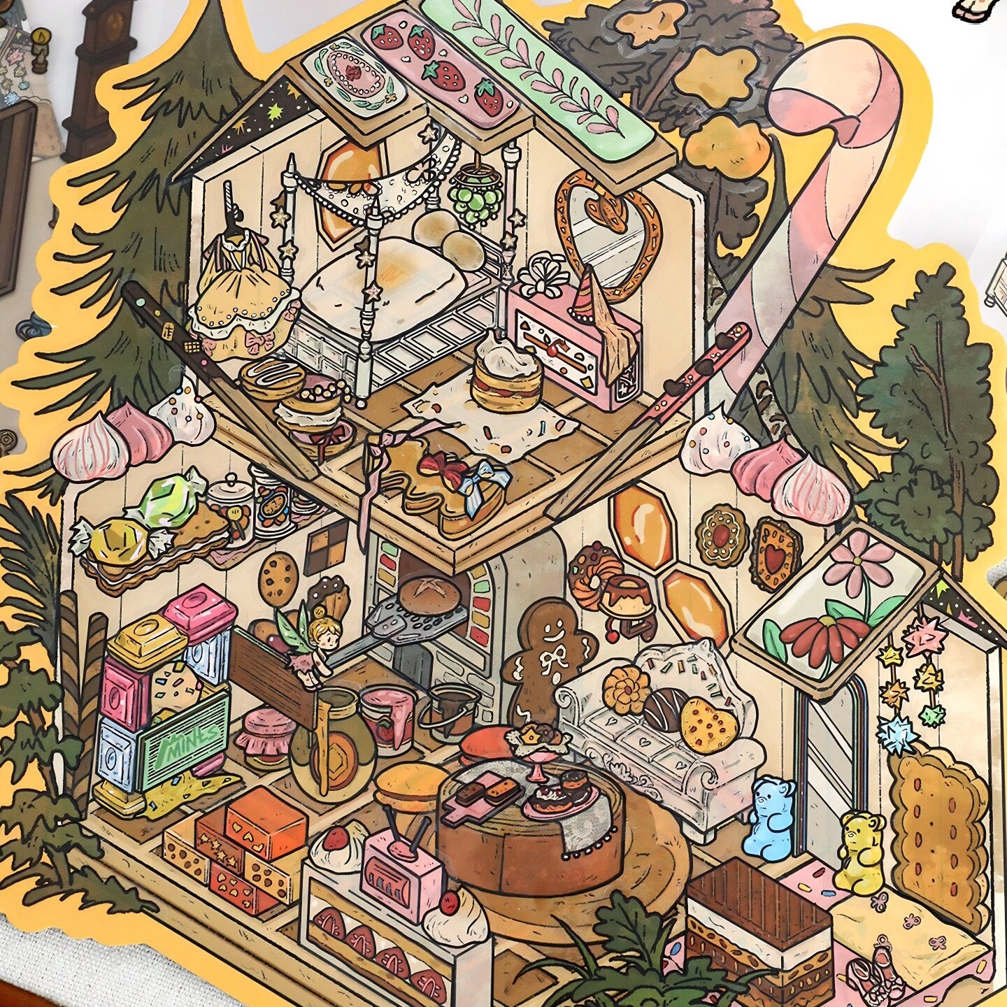 YiLan DIY 3D Scene Stickers 68.0 Large Time Store Miniature Scene #249