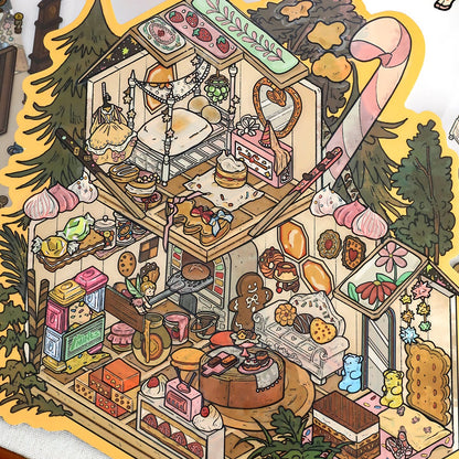 YiLan DIY 3D Scene Stickers 68.0 Large Time Store Miniature Scene #249