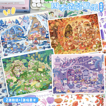 YiLan DIY 3D Scene Stickers 117.0 Four Seasons Series Miniature Scene Stickers #309