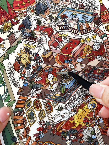 Infeelme's 24th play of DIY 3D Scene Stickers in open today,  Miniature Castle Infi Landscaping Sticker Large#139