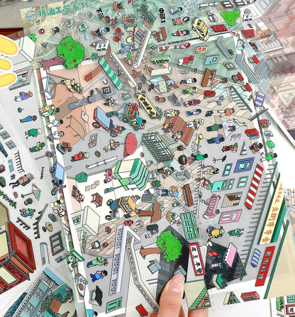 YiLan DIY 3D Scene Stickers 106.0 Special Oil Street View Stereo Cabin #229