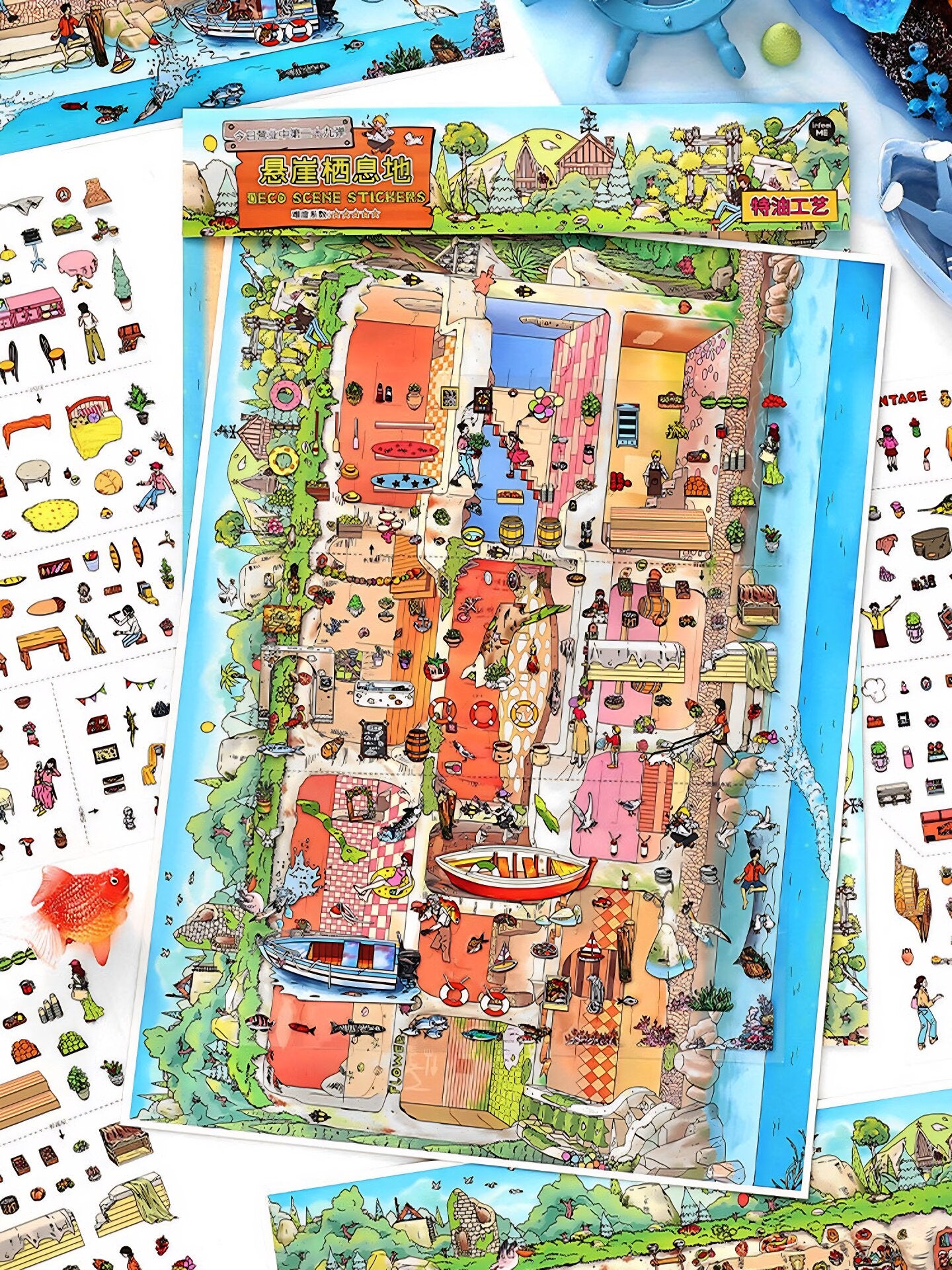 Infeelme's 29th play of DIY 3D Scene Stickers in open today,  Cliff Habitat Large Edition Special Oil Landscaping Sticker#130