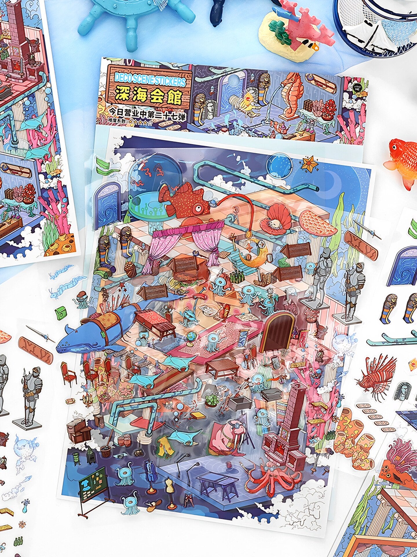 Infeelme's 27th play of DIY 3D Scene Stickers  in open today,Deep Sea Venue Miniature Scene Sticker Large Size#111
