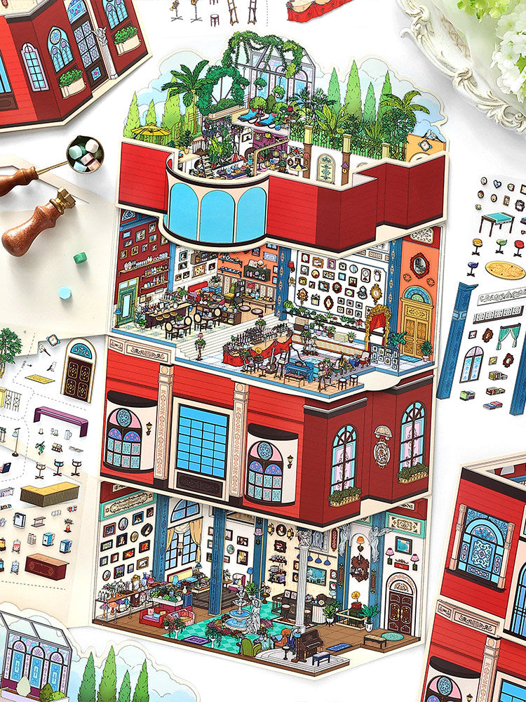Infeelme's 33rd play of DIY 3D Scene Stickers in open today,  My Cabin Scene Miniature Landscaping Sticker Large#141