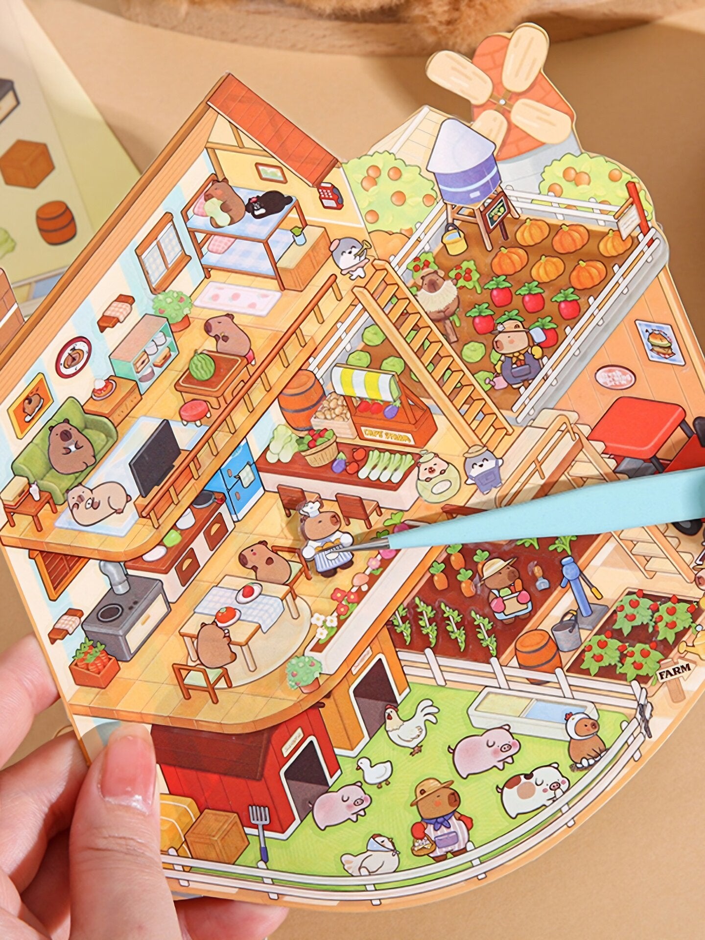 Capybara  Hangting Series DIY 3D Scene Stickers Miniature Scene #260