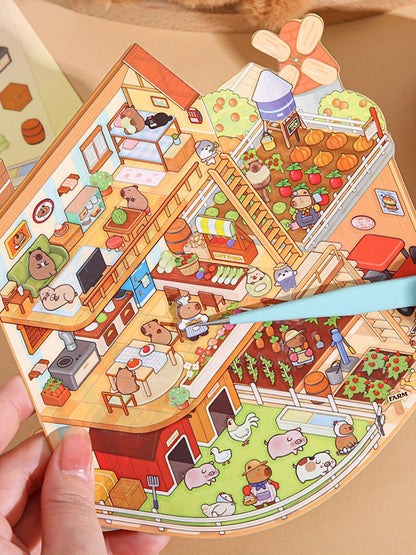 Capybara  Hangting Series DIY 3D Scene Stickers Miniature Scene #260