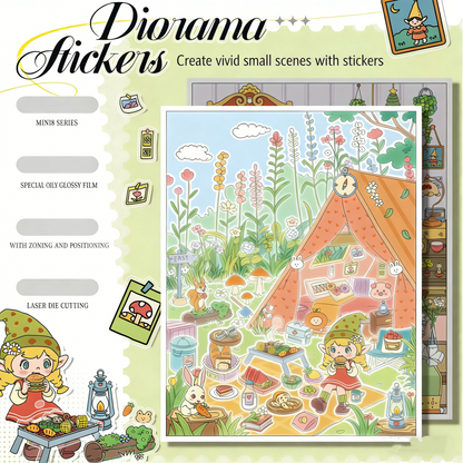 Paper space 35.0+mini8 special oil DIY 3D Scene Stickers bright film#173