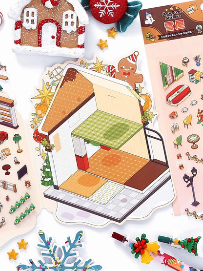 Infeelme's 25th play of DIY 3D Scene Stickers in open today, Christmas miniature scene stickers High difficulty#146