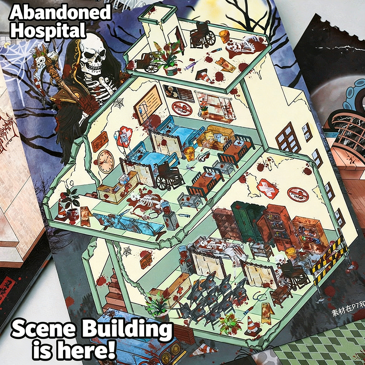 Sticker Small Nose Ga Microhole Miniature Scene Collection This Handbook Scene 3D Stereo Miniature Cabin Girls Children's Educational Toys DIY Handbook Sticker Decoration Creative Sticker#102