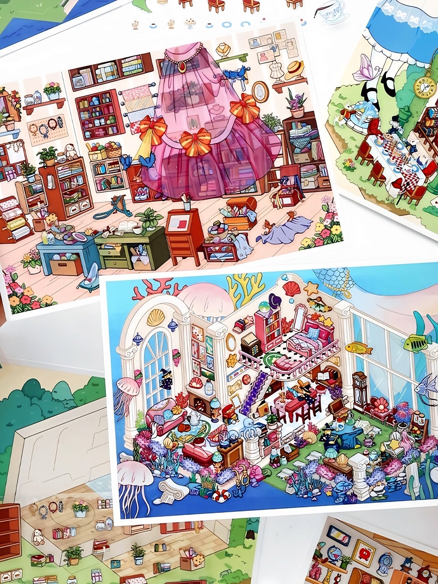 Infeelme's 16th play of DIY 3D Scene Stickers  in open today, My Cabin Landscape Stickers Cute DIY Handmade Miniature Scene Stickers#118