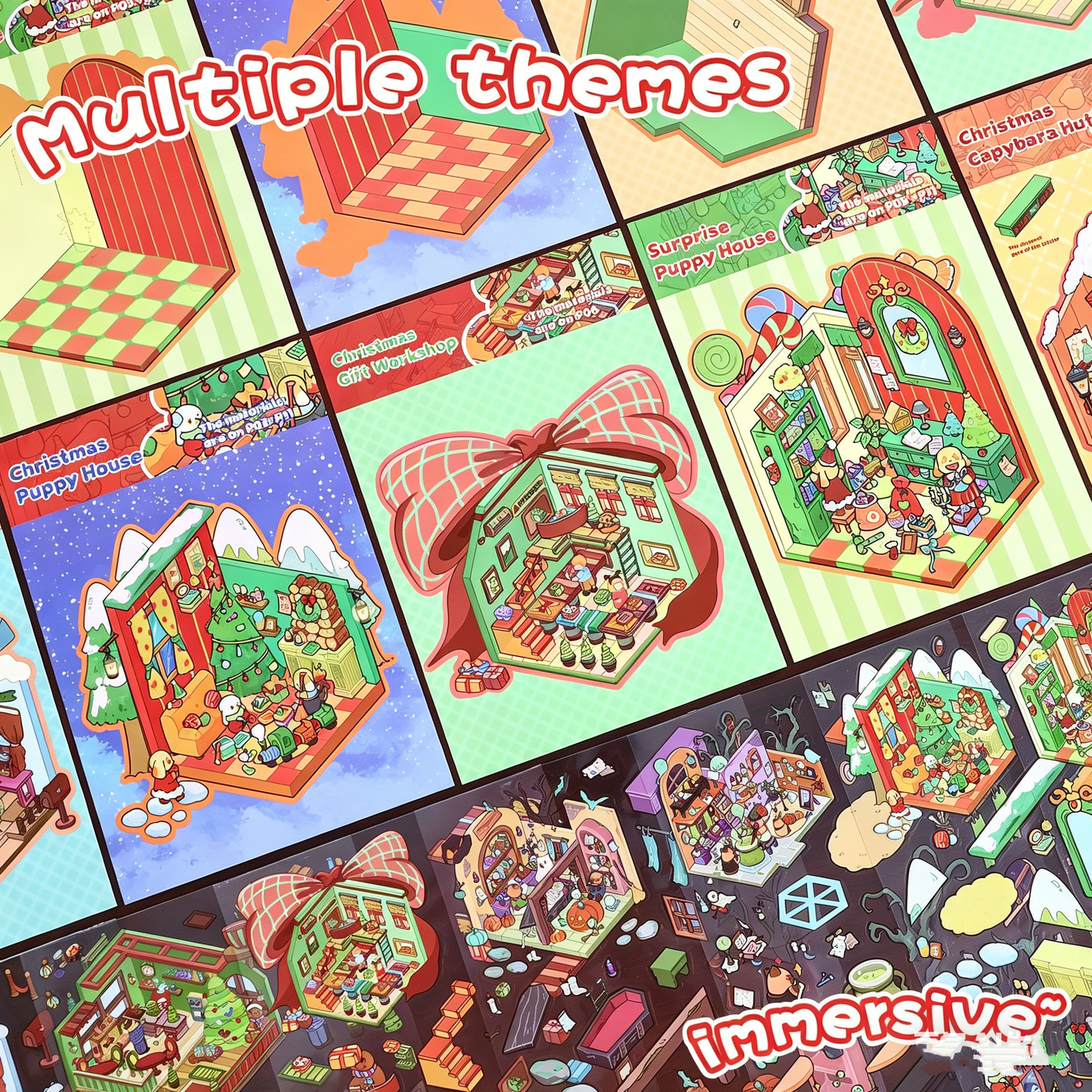 YiLan DIY 3D Scene Stickers Christmas Series Miniature Scene Sticker Collection Book #315