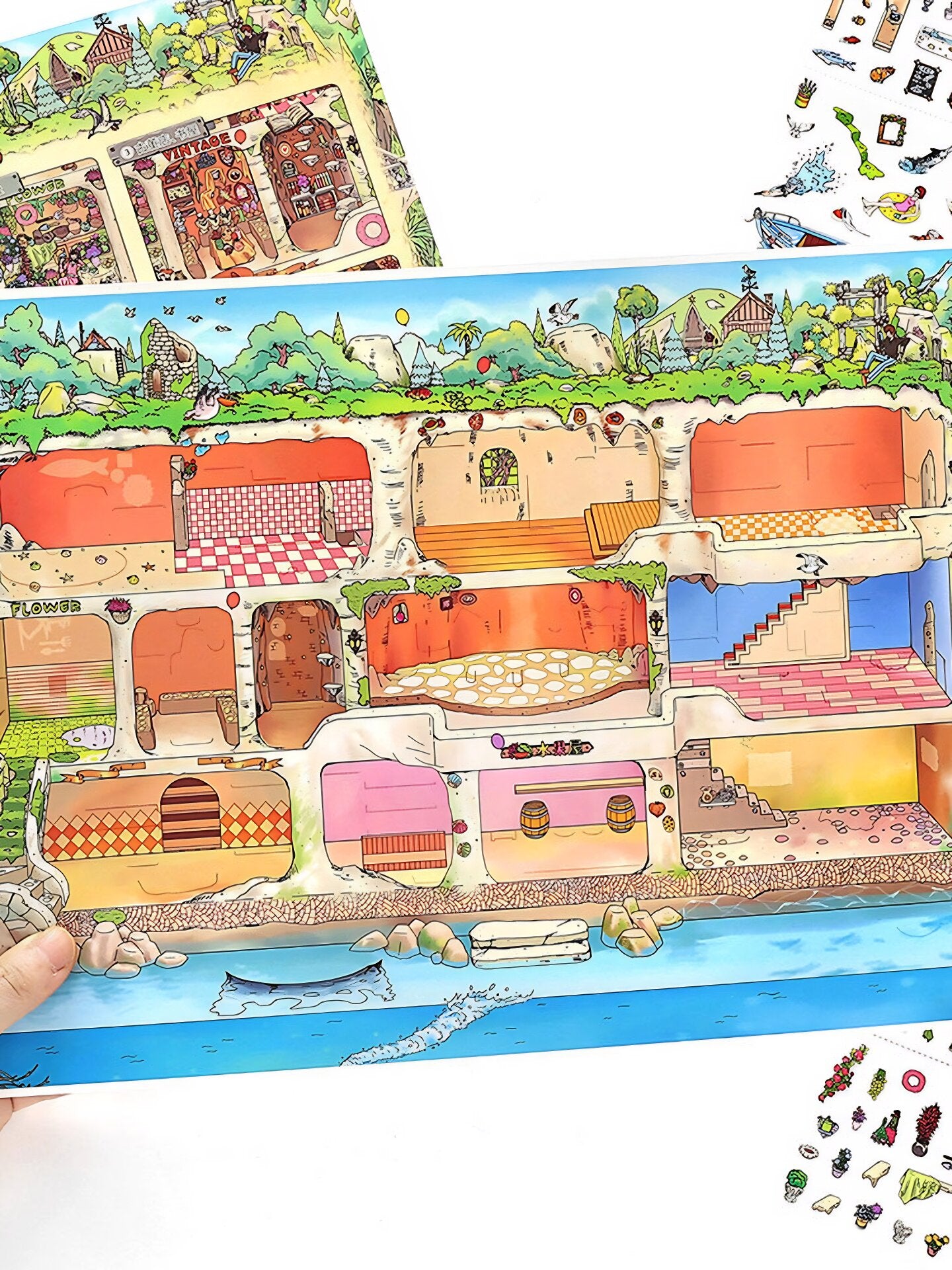 Infeelme's 29th play of DIY 3D Scene Stickers in open today,  Cliff Habitat Large Edition Special Oil Landscaping Sticker#130