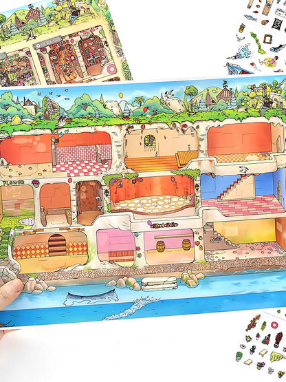 Infeelme's 29th play of DIY 3D Scene Stickers in open today,  Cliff Habitat Large Edition Special Oil Landscaping Sticker#130