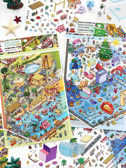 Infeelme's 26th play of DIY 3D Scene Stickers  in open today,My Cabin Scene Miniature Landscape Stickers Large#114