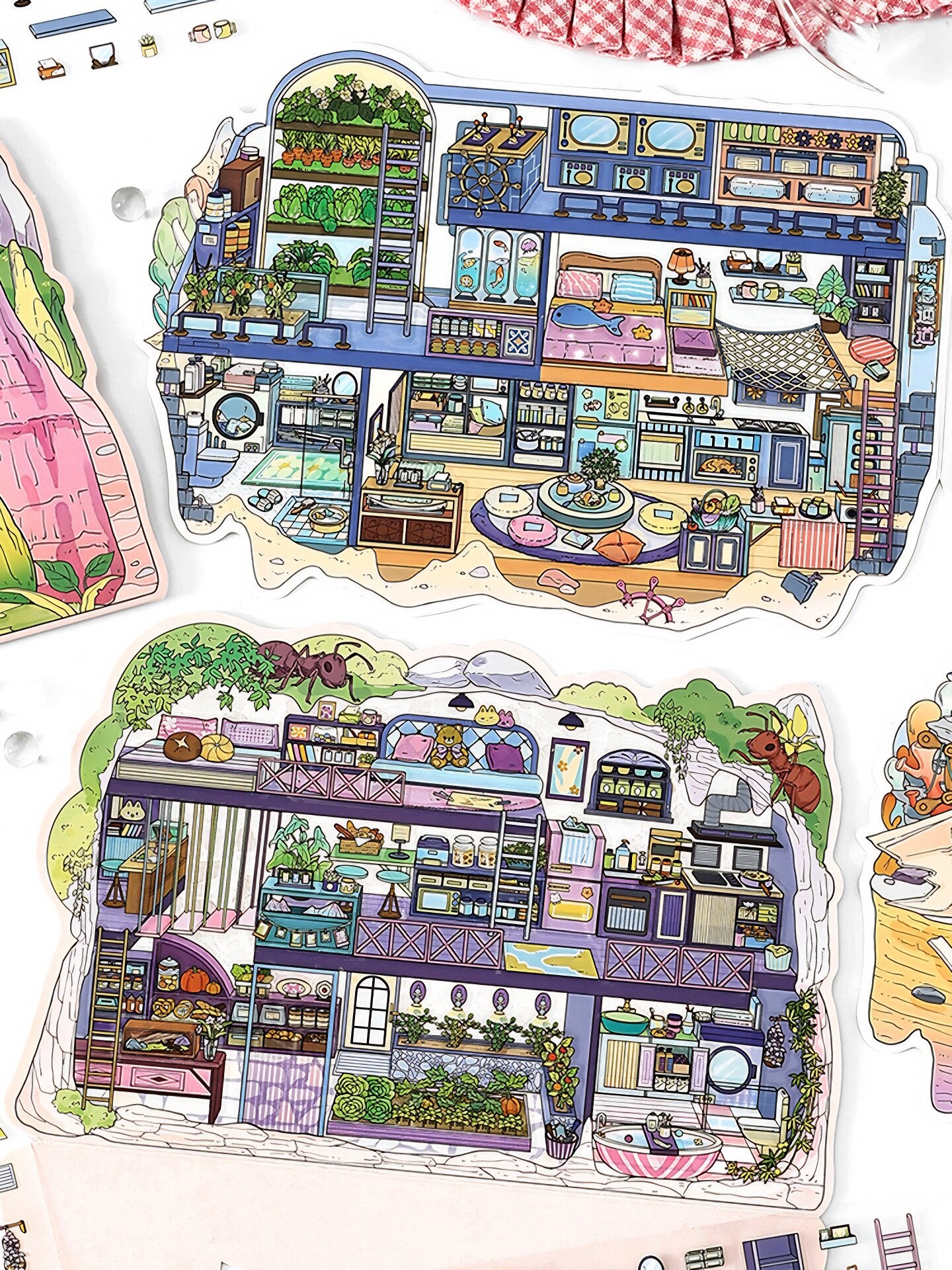 Infeelme's 7th play of DIY 3D Scene Stickers in open today, My Cabin 2.5D Landscaping Stickers Cute DIY Handmade Miniature Scene Stickers#148