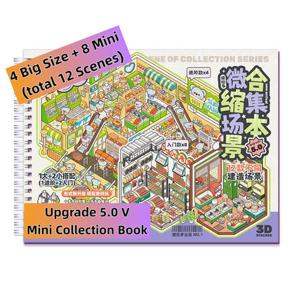 TELADO DIY 3D Scene Stickers collection book landscaping sticker hand account three-dimensiona#94l miniature hut girl children's toy hand account#94
