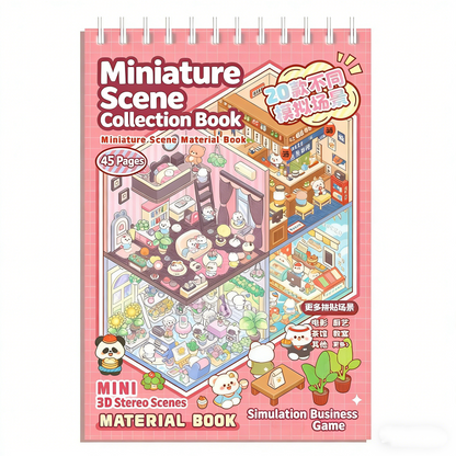 TELADO DIY 3D Scene Stickers collection book landscaping sticker handbook sticker scene sticker 3D three-dimensional miniature hut girl children's educational toy DIY handbook sticker decoration creative sticker#82