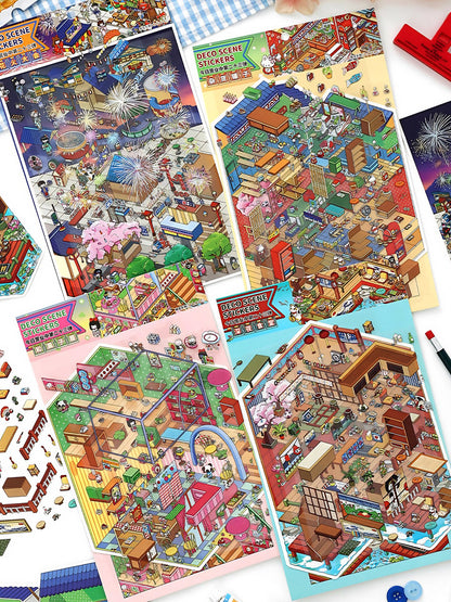 Infeelme's 23rd play of DIY 3D Scene Stickers in open today, Ancient Miniature Scene Sticker Large#128