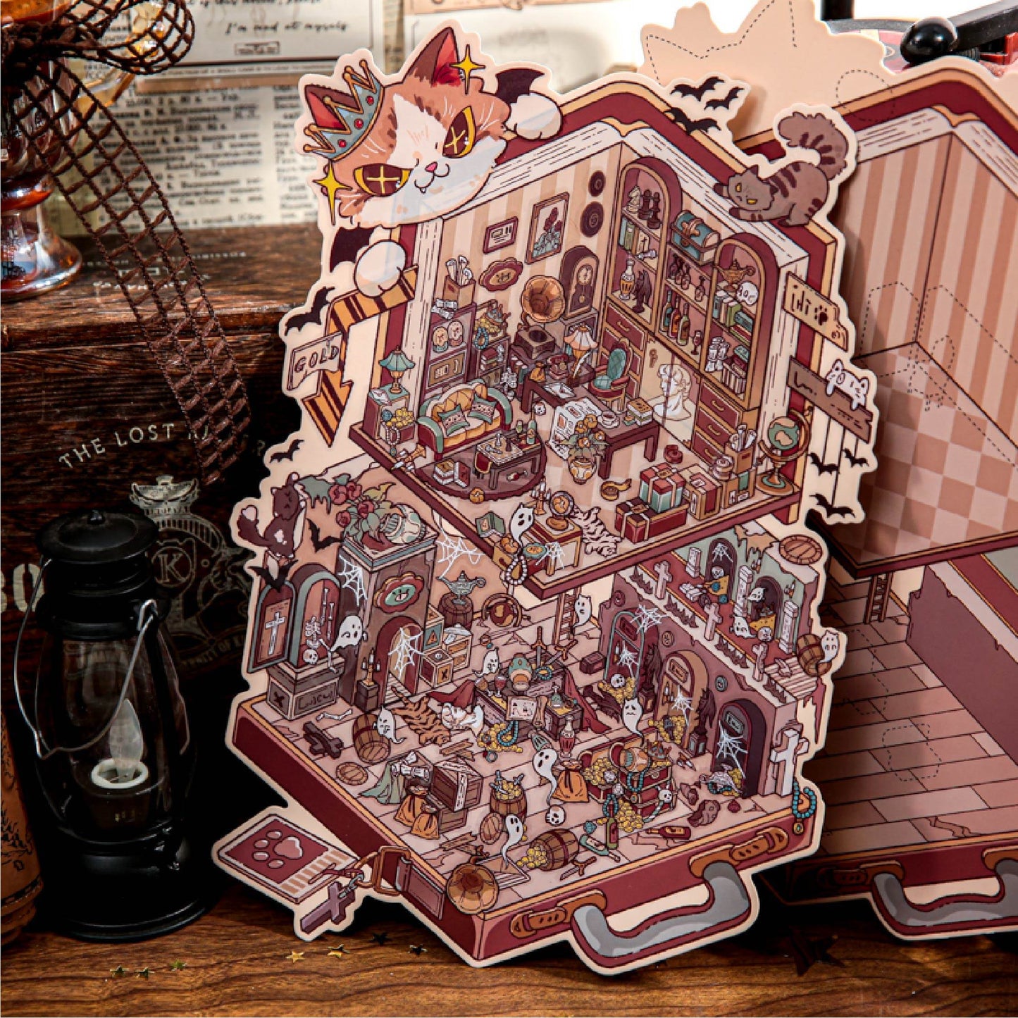 Secret Pavilion Exploration | No Cutting 3D House Mini Scene Stickers # 56