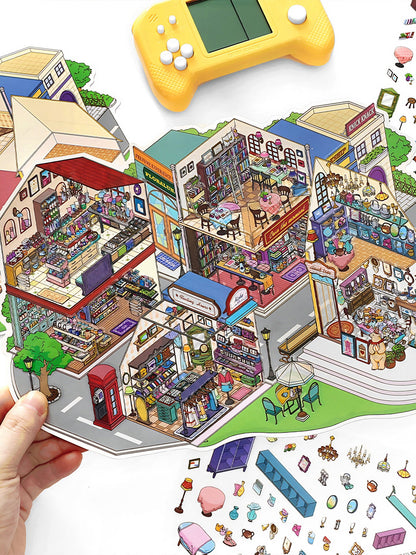 Infeelme's 22nd play of DIY 3D Scene Stickers  in open today, City Street Miniature Scene Stickers Large#117