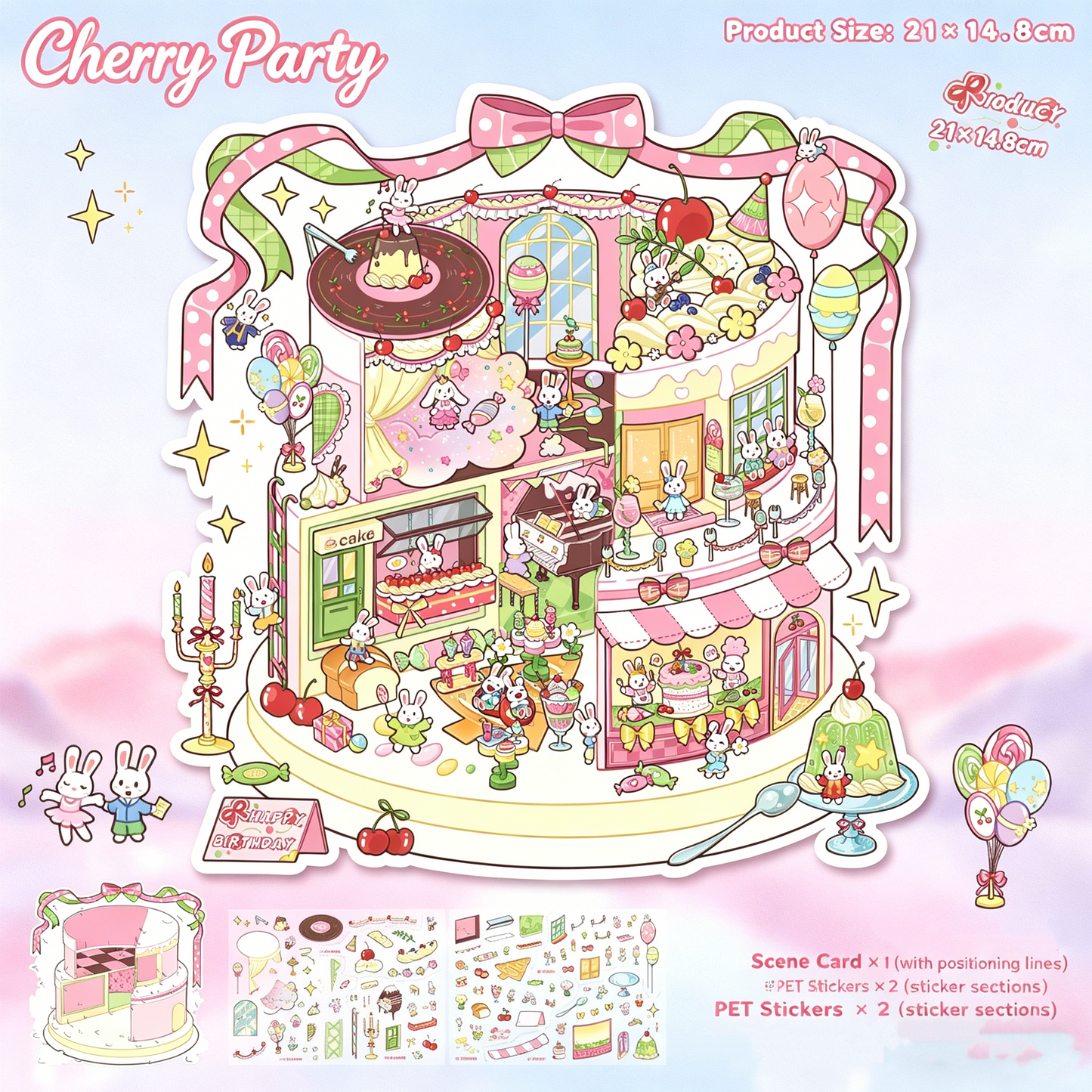 YiLan DIY 3D Scene Stickers Cute Little House Series Small Size Miniature Scene Stickers #312