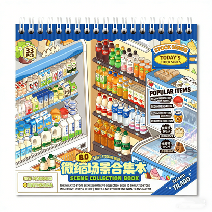 TELADO Miniature Scene Collection Ben Landscaping Sticker Tweezers Set Hand Account Sticker Clip Cartoon Cabin Girl Children Educational Toys DIY Snack Drink Hand Account Sticker Decorative Sticker#90