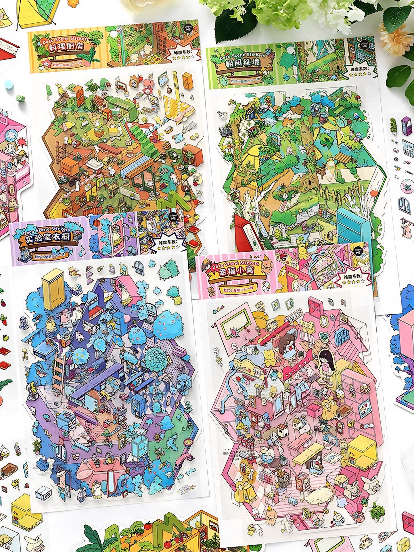 Infeelme's 21st play of DIY 3D Scene Stickers in open today,  my cabin landscaping stickers cute DIY handmade miniature scene stickers#151