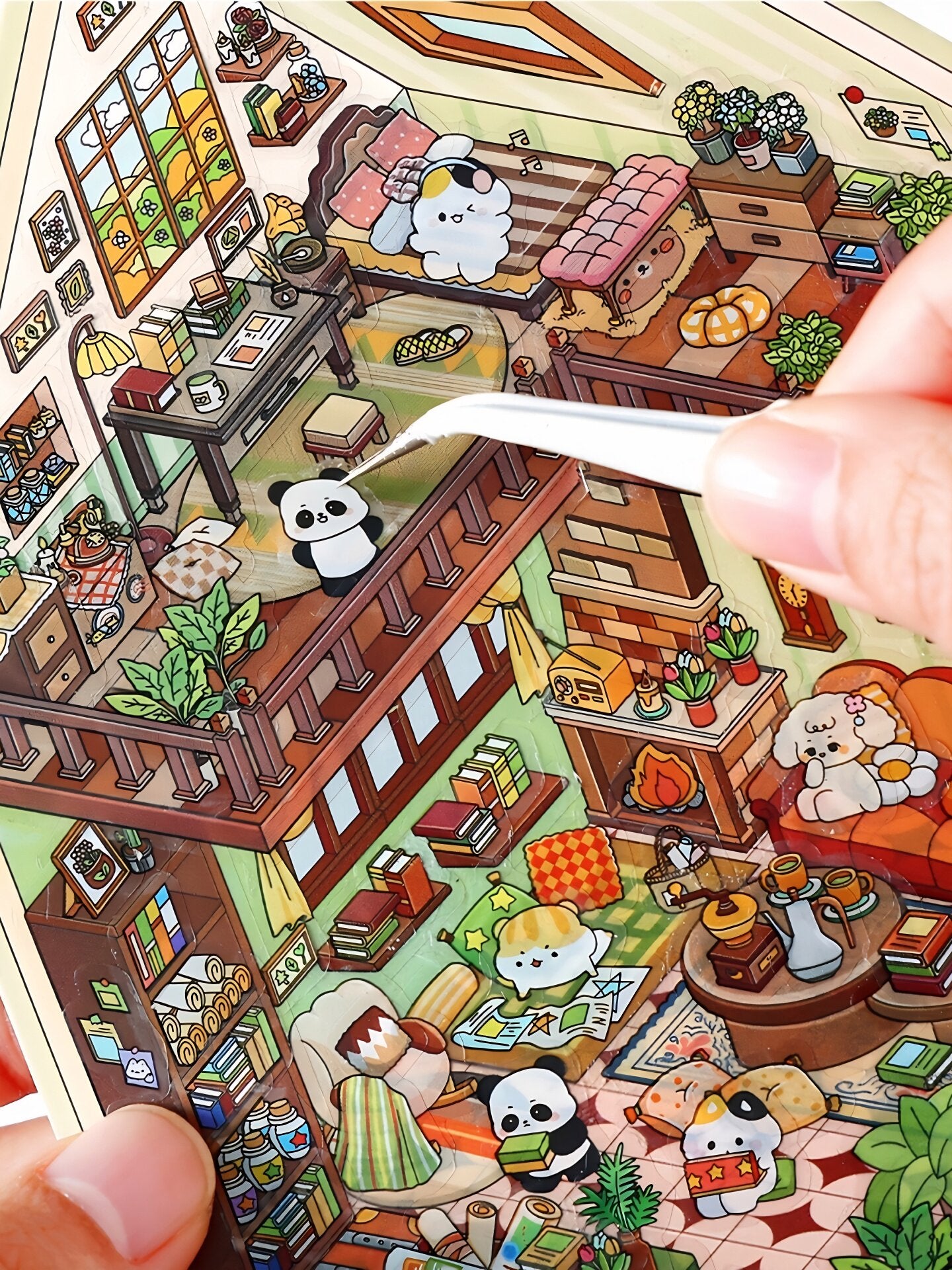 Infeelme's Third play of DIY 3D Scene Stickers  in open today, Large Miniature Scene Island Life Galaxy Home#116