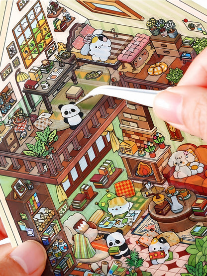 Infeelme's Third play of DIY 3D Scene Stickers  in open today, Large Miniature Scene Island Life Galaxy Home#116