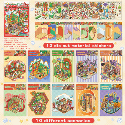 YiLan DIY 3D Scene Stickers Christmas Series Miniature Scene Sticker Collection Book #315