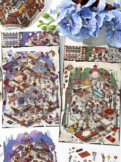 Infeelme's 24th play of DIY 3D Scene Stickers in open today,  Miniature Castle Infi Landscaping Sticker Large#139