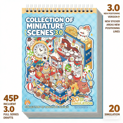 TELADO DIY 3D Scene Stickers bound book collection 3.0 landscaping sticker scene hand account sticker three-dimensional miniature hut girl children's educational toy DIY hand account decoration creative sticker#89