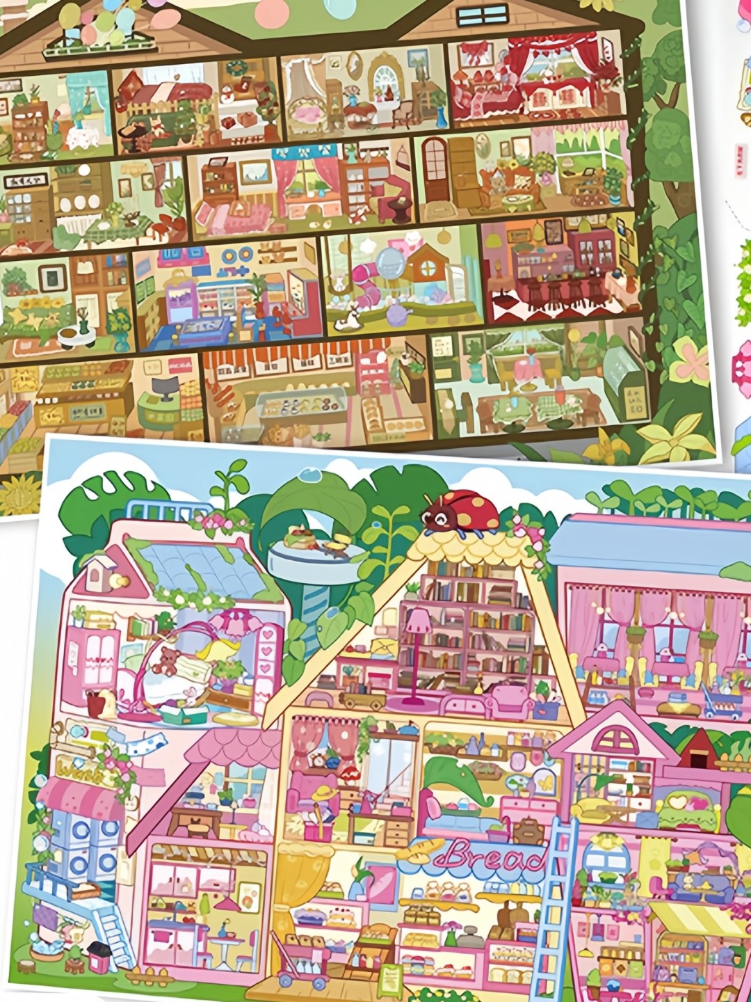 YiLan DIY 3D Scene Stickers 130.0 Lattice Landscaping Sticker 3D Stereoscopic Cabin #235