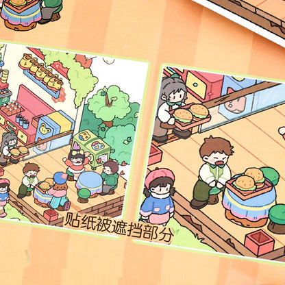 YiLan DIY 3D Scene Stickers 46.0 Extra large cute burger shack #225
