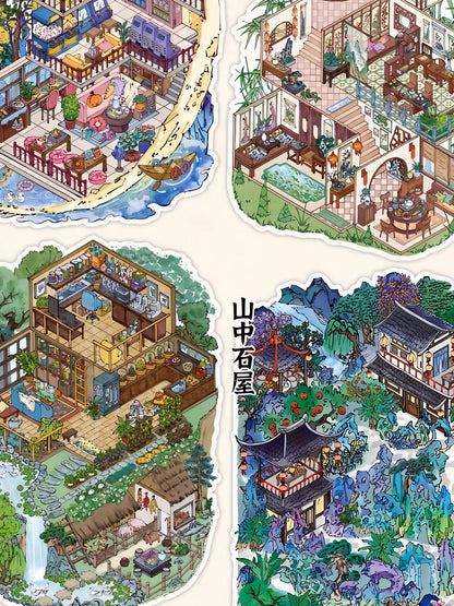 Infeelme's 8th play of DIY 3D Scene Stickers in open today, My Cabin Landscaping Sticker Cute DIY Handmade Miniature Scene Sticker#158