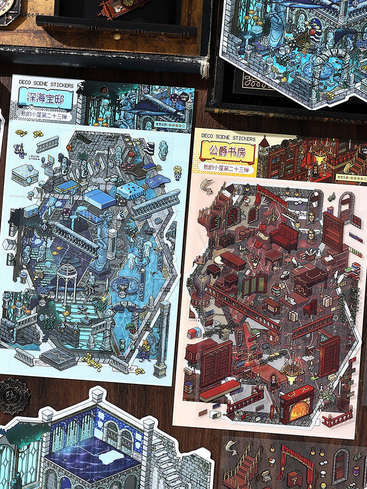 Infeelme's 23rd play of DIY 3D Scene Stickers in open today, Large My Cabin 23.0 scene Pixel Wind Sticker#127
