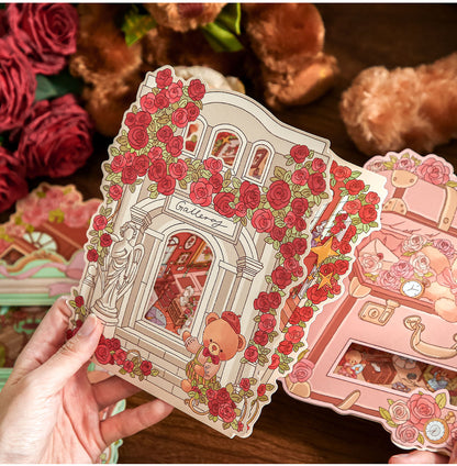 Little Bear's Romantic House | Student 3D Mini Scene Educational Scene Stickers # 63