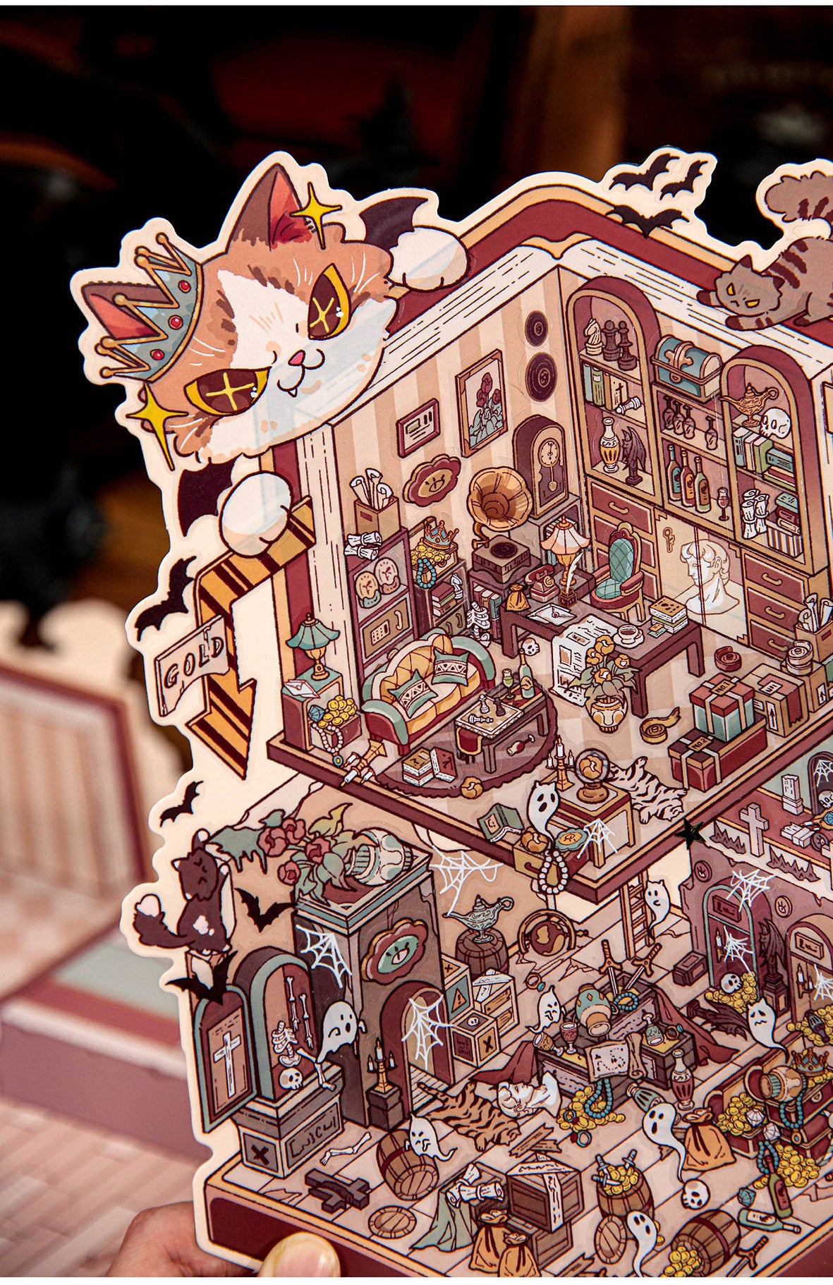 Secret Pavilion Exploration | No Cutting 3D House Mini Scene Stickers # 56