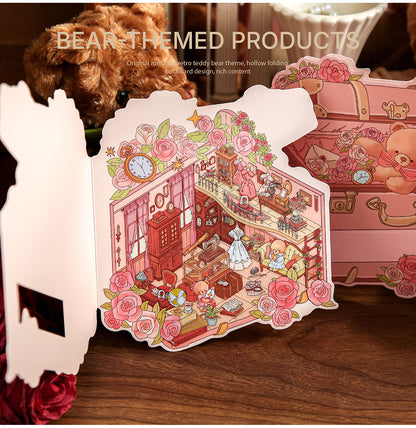 Little Bear's Romantic House | Student 3D Mini Scene Educational Scene Stickers # 63