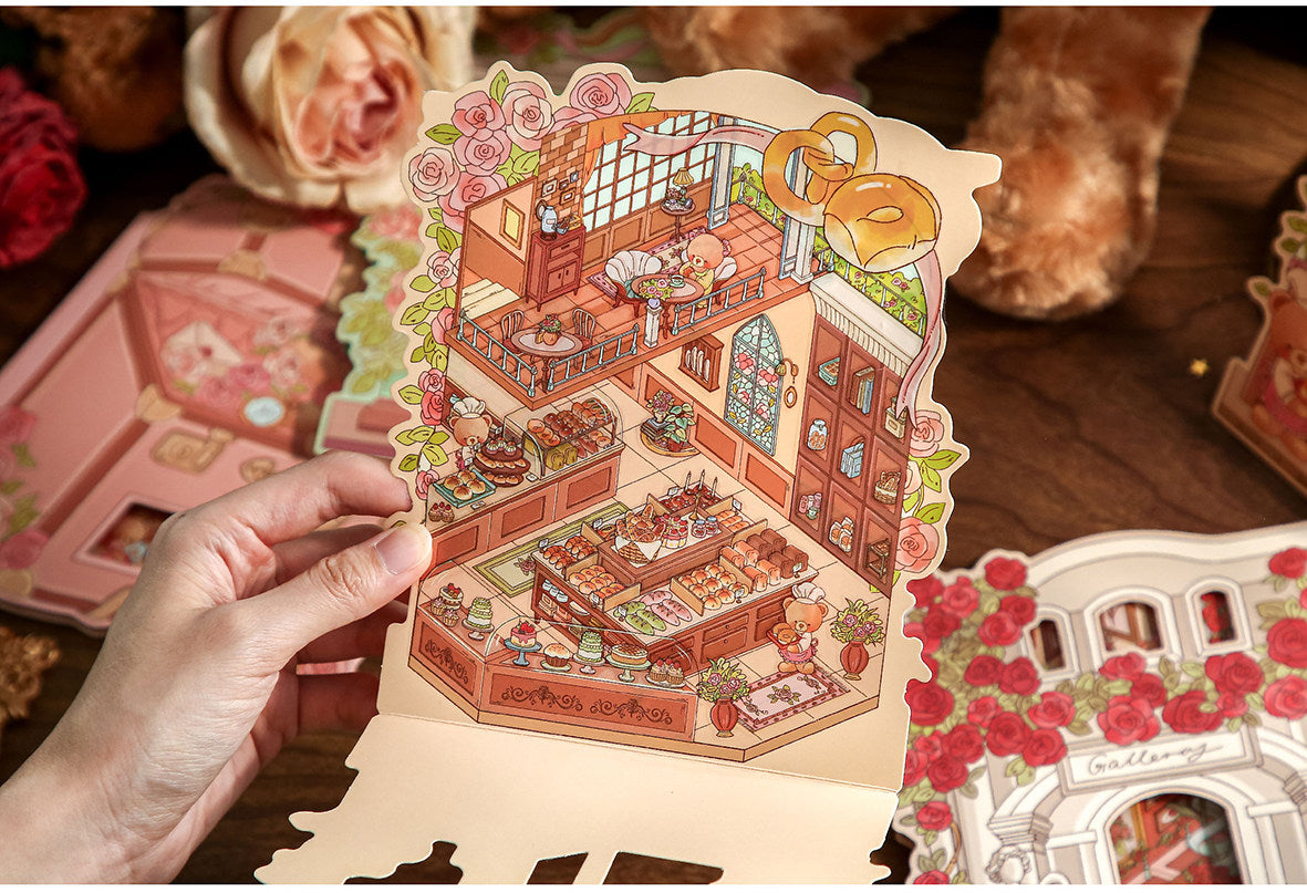 Little Bear's Romantic House | Student 3D Mini Scene Educational Scene Stickers # 63