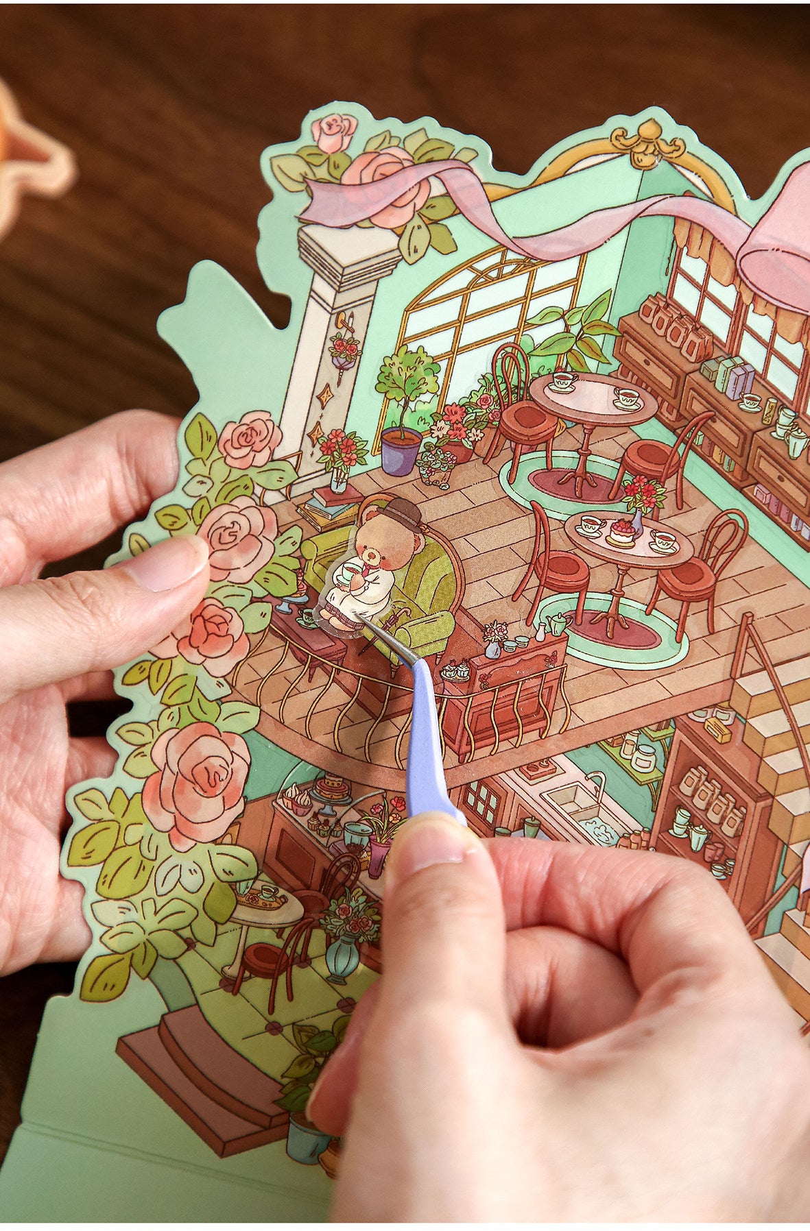 Little Bear's Romantic House | Student 3D Mini Scene Educational Scene Stickers # 63