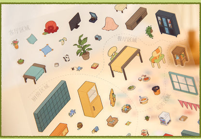 Home Theater | Cartoon 3D Mini Scene Educational Scene Stickers # 58