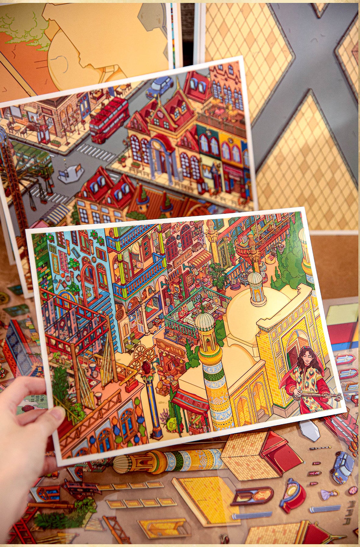 City Travel | Cute Cartoon 3D Mini Scene Stress Relief Scene Stickers # 62