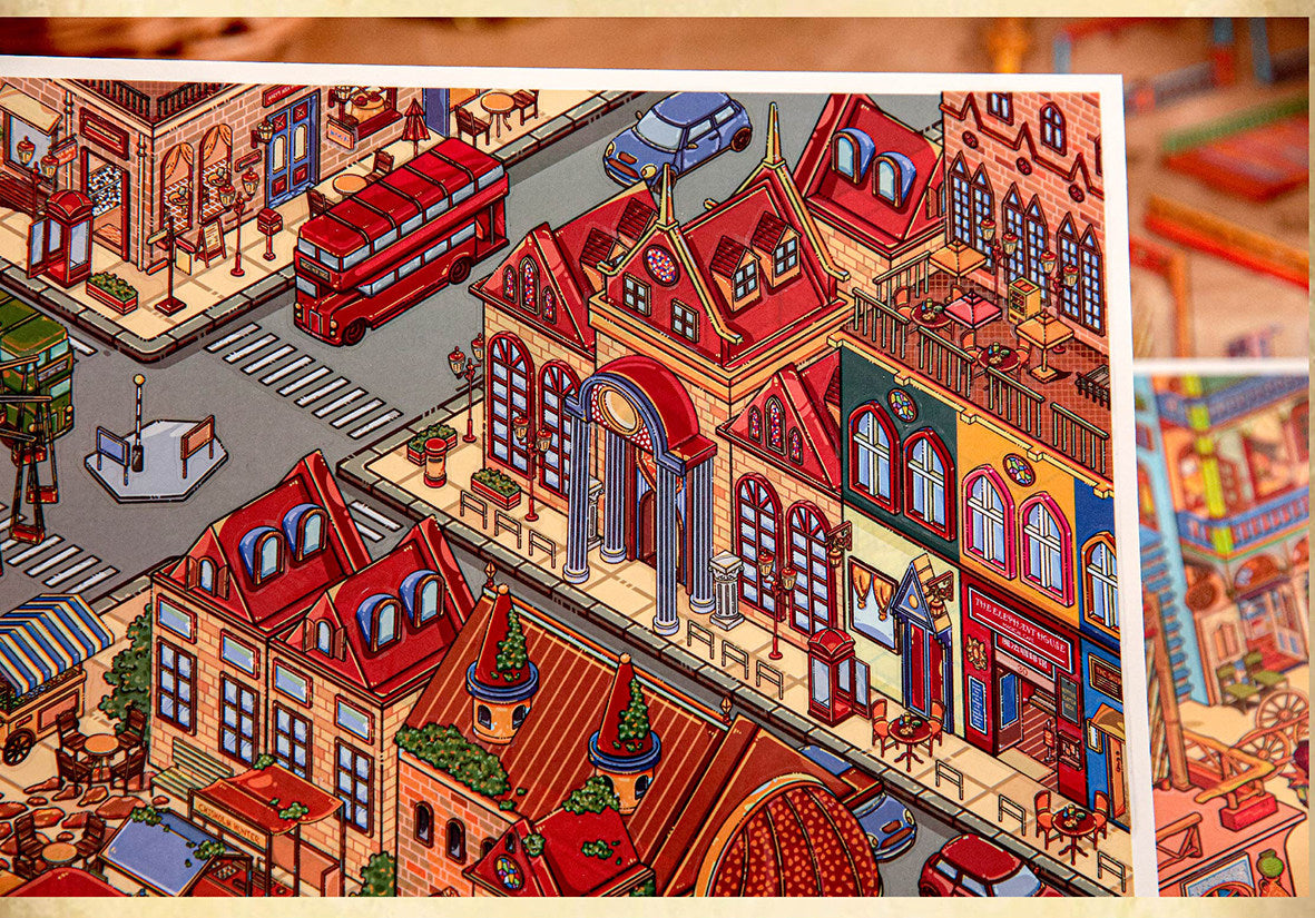 City Travel | Cute Cartoon 3D Mini Scene Stress Relief Scene Stickers # 62